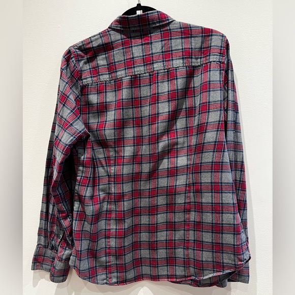 JCrew lightweight flannel gray and red plaid size L - Picture 2 of 4